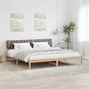 vidaXL Cadre de lit Marron et taupe 200 x 200 cm Bois massif en pin