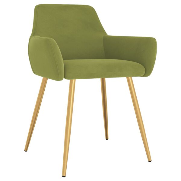 vidaXL Chaises &agrave; manger lot de 6 vert clair velours