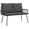 vidaXL Ensemble de salle &agrave; manger pour jardin 2 pcs Noir polyrotin