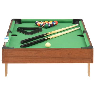 vidaXL Mini table de billard 3 pieds 92x52x19 cm Marron et vert
