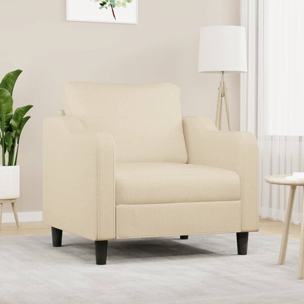 vidaXL Fauteuil Cr&egrave;me 60 cm Tissu