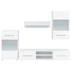 vidaXL Meubles TV 5 pcs avec lumi&egrave;re LED blanc mat bois d'ing&eacute;nierie