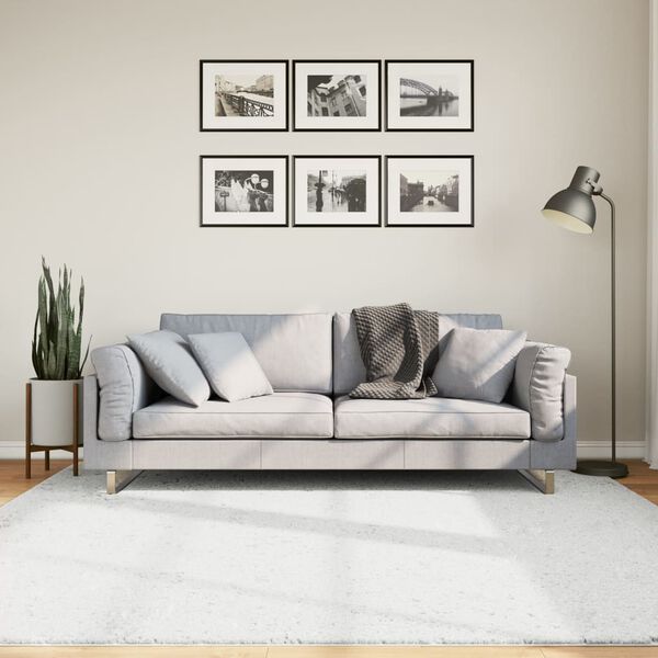 vidaXL Tapis OVIEDO &agrave; poils courts gris 200x200 cm