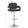 vidaXL Tabouret de bar Noir Similicuir