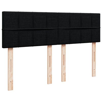 vidaXL Sommier à lattes de lit avec matelas Noir 140x200 cm Tissu