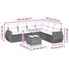vidaXL Salon de jardin 7 pcs avec coussins noir r&eacute;sine tress&eacute;e