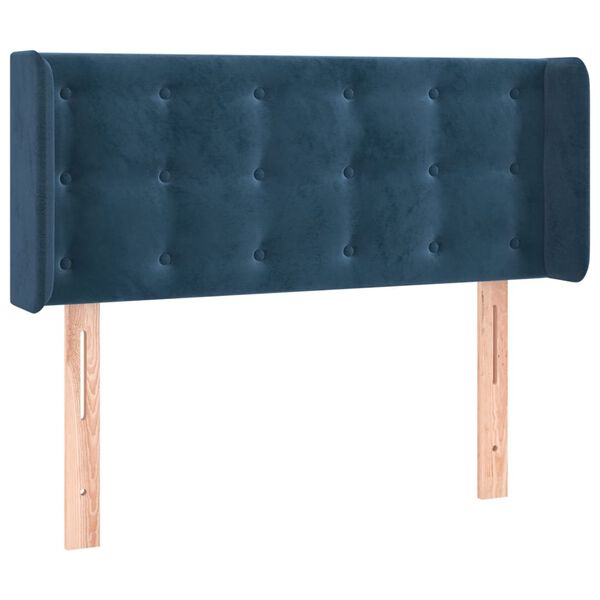 vidaXL T&ecirc;te de lit &agrave; LED Bleu fonc&eacute; 103x16x78/88 cm Velours