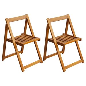 vidaXL Chaises pliantes 2 pi&egrave;ces en bois d'acacia massif