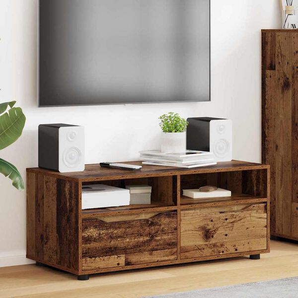 vidaXL Meuble TV Bois Ancien 100 x 48 x 43 cm Bois d'ing&eacute;nierie
