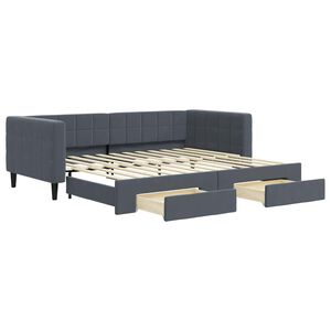 vidaXL Lit de jour avec gigogne et tiroirs sans matelas 90x200 cm