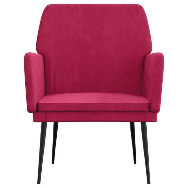 vidaXL Fauteuil Rouge bordeaux 62x79x79 cm Velours