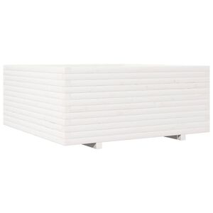 vidaXL Jardini&egrave;re blanc 110x110x49,5 cm bois de pin massif
