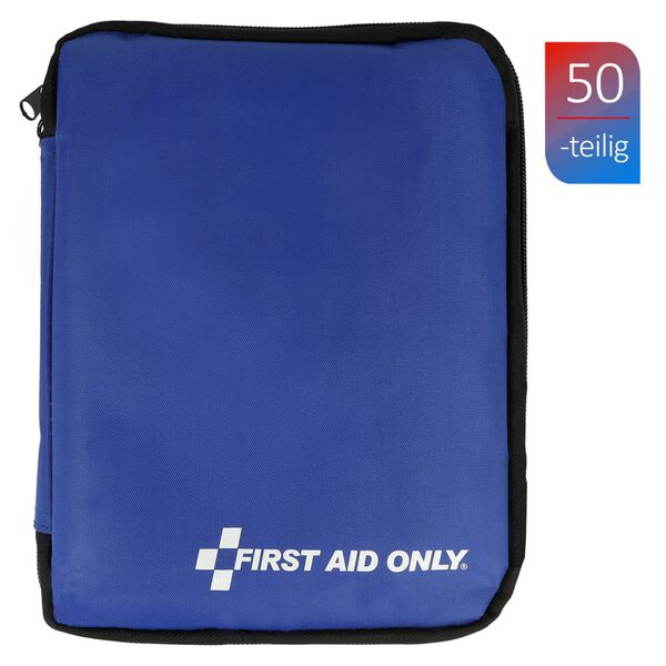 FIRST AID ONLY Trousse d'urgence &agrave; fermeture &eacute;clair 50 pcs Bleu