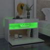 vidaXL Table de chevet avec lumi&egrave;res LED blanc brillant 60x35x40 cm