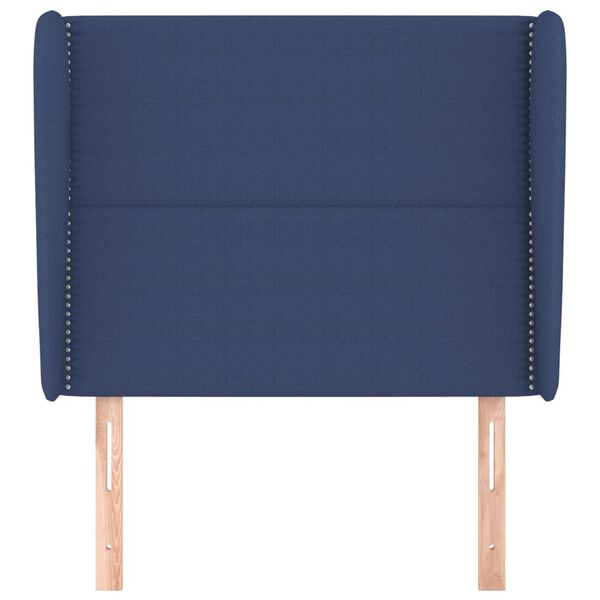 vidaXL T&ecirc;te de lit avec oreilles Bleu 103x23x118/128 cm Tissu