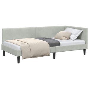 vidaXL Cadre de lit d'angle Gris clair 80 cm x 200 cm Velours