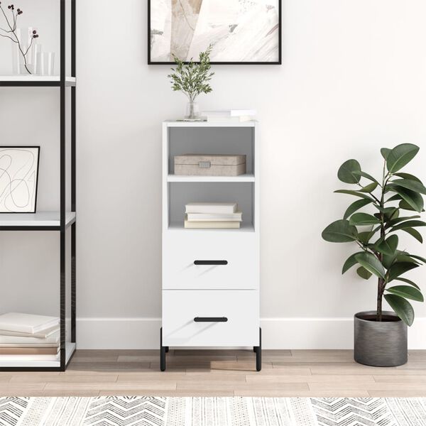 vidaXL Buffet blanc 34,5x34x90 cm bois d'ing&eacute;nierie