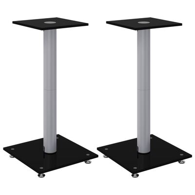 vidaXL Supports de haut-parleurs 2 pcs noir et argenté 1 pilier