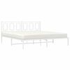 vidaXL Cadre de lit m&eacute;tal sans matelas et t&ecirc;te de lit blanc 180x200 cm