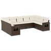 vidaXL Salon de jardin avec coussins 9 pcs marron r&eacute;sine tress&eacute;e