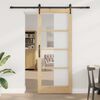 vidaXL Porte coulissante Naturel et Noir 86 x 211 cm