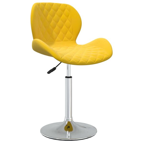 vidaXL Chaise pivotante de salle &agrave; manger Jaune moutarde Velours