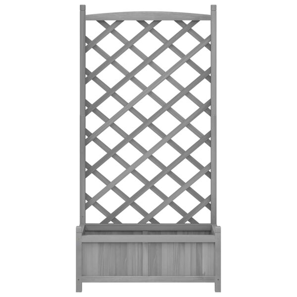 vidaXL Jardini&egrave;re avec treillis gris bois massif de sapin