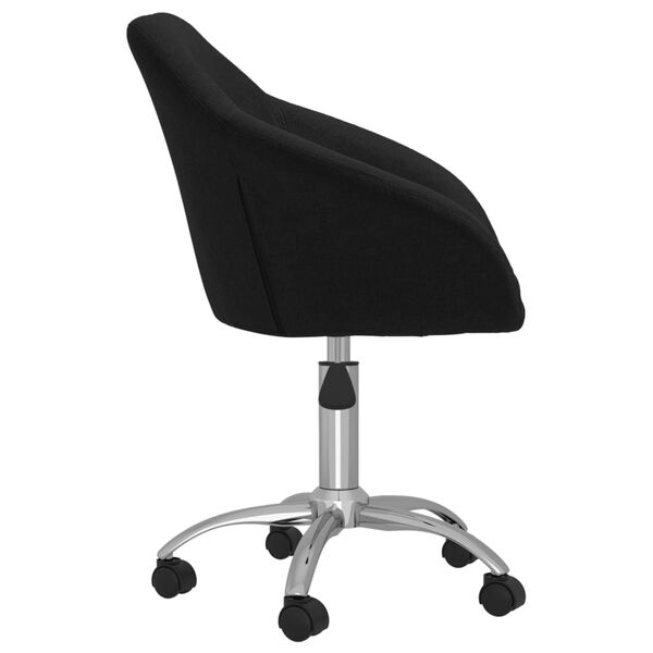 vidaXL Chaise pivotante &agrave; manger Noir Tissu