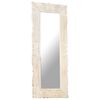 vidaXL Miroir Blanc 110x50 cm Bois de manguier massif