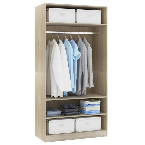 vidaXL Garde-robe Ch&ecirc;ne sonoma 100x50x200 cm Bois d'ing&eacute;nierie