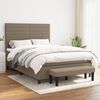 vidaXL Sommier &agrave; lattes de lit avec matelas Taupe 140x200 cm Tissu