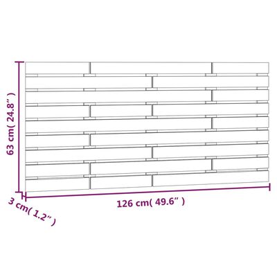 vidaXL Tête de lit murale 126x3x63 cm Bois massif de pin