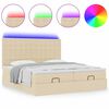 VidaXL Cadre de lit ottoman avec matelas cr&egrave;me 180x200 cm tissu