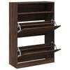 vidaXL Armoire &agrave; chaussures 2 tiroirs rabattables ch&ecirc;ne marron