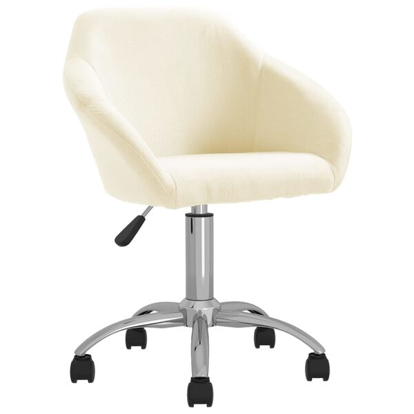 vidaXL Chaises pivotantes &agrave; manger lot de 2 cr&egrave;me tissu