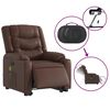 vidaXL Fauteuil inclinable de massage &eacute;lectrique marron similicuir