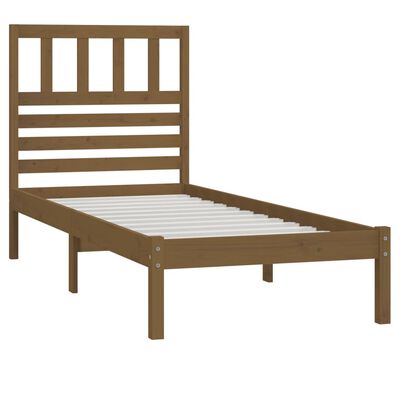 vidaXL Cadre de lit sans matelas marron miel pin massif 100x200 cm