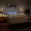 vidaXL Sommier &agrave; lattes de lit avec matelas Cr&egrave;me 200x200 cm Tissu