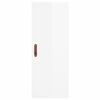 vidaXL Buffet haut Blanc brillant 34,5x34x180 cm Bois d'ing&eacute;nierie