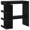vidaXL Table de bar avec &eacute;tag&egrave;re de rangement Noir Bois d'ing&eacute;nierie