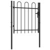 vidaXL Portail de cl&ocirc;ture Boxtel &agrave; porte simple avec arc en haut, acier 1x1 m noir