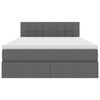vidaXL Lit avec rangement et LED Gris fonc&eacute; 140 x 190 cm tissu