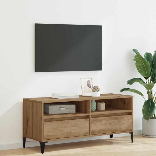 vidaXL Meuble TV avec tiroir Chêne artisanal 100 x 34,5 x 44,5 cm