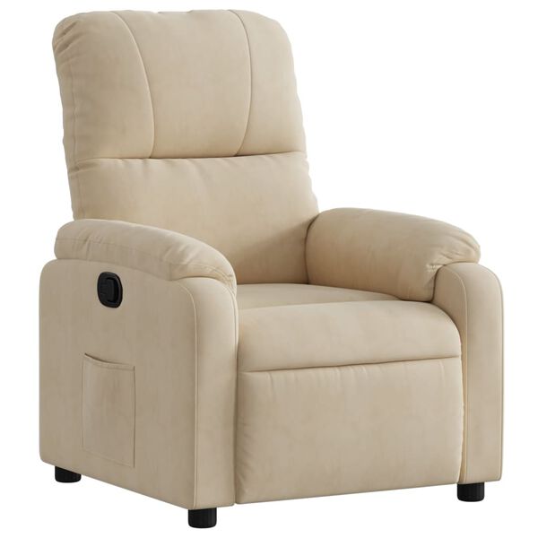 vidaXL Fauteuil inclinable cr&egrave;me tissu microfibre