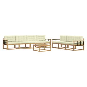 vidaXL Ensemble de canap&eacute;s d'ext&eacute;rieur 7 pc Blanc et cr&egrave;me