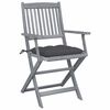 vidaXL Chaises pliables d'ext&eacute;rieur lot de 6 et coussins Bois d'acacia