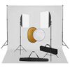vidaXL Kit de studio photo bo&icirc;tes &agrave; lumi&egrave;re toile de fond r&eacute;flecteur