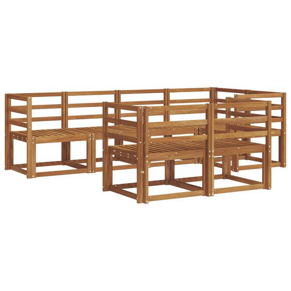 vidaXL Ensemble de canap&eacute;s d'ext&eacute;rieur 7 pcs Naturel