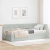 vidaXL Cadre de lit d'angle avec matelas 2 pcs Gris clair Velours
