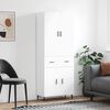 vidaXL Buffet haut Blanc 69,5x34x180 cm Bois d'ing&eacute;nierie